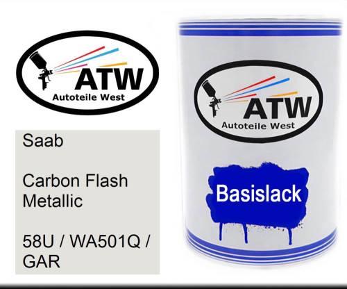 Saab, Carbon Flash Metallic, 58U / WA501Q / GAR: 500ml Lackdose, von ATW Autoteile West.